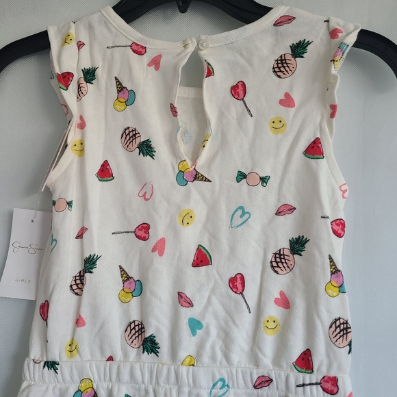 Jessica Simpson Girls Sleeveless Romper in Sea Salt Sweets - Picture 2 of 6